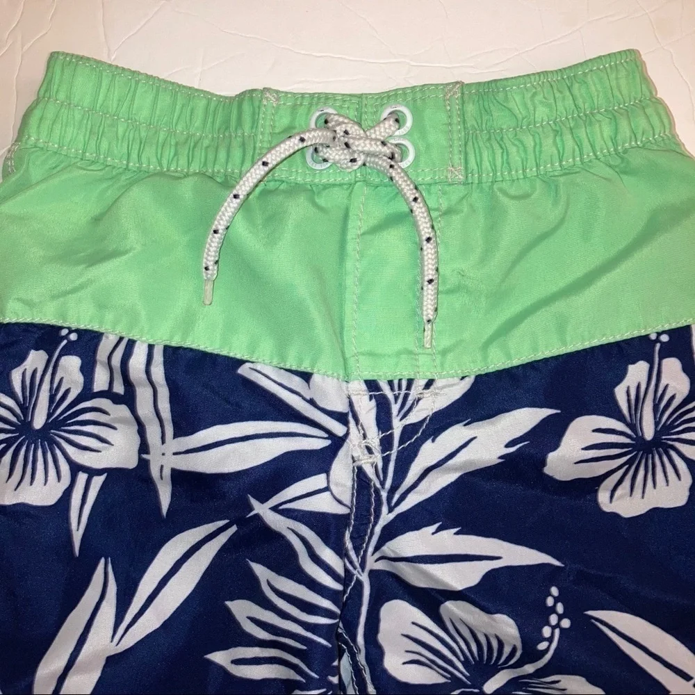 Gap Swim Trunk Tropical neon green white navy 5